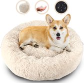 Doggoods - Fluffy donut hondenmand met rits - 80 cm - Licht bruin - Wasbaar