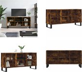 vidaXL Tv-meubel 103-5x30x50 cm bewerkt hout gerookt eikenkleurig - Tv-meubel - Tv-meubelen - Tv Kast - Opbergkast