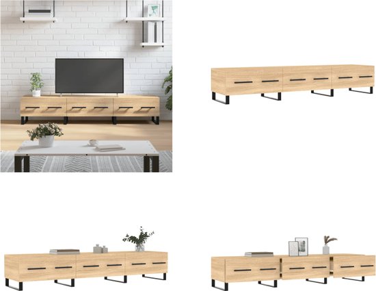 Tv-meubel 150x36x30 cm bewerkt hout zwart | -nl Tv-meubel 150x36x30 cm bewerkt hout zwart | -nl