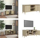 vidaXL Tv-meubel met houten poten 103-5x35x50 cm sonoma eikenkleurig - Tv-kast - Tv-kasten - Tv-standaard - Tv-standaarden
