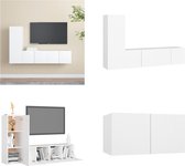 vidaXL 3-delige Tv-meubelset spaanplaat wit - Tv-kastenset - Tv-kastensets - Tv-kasten - Tv-meubelset