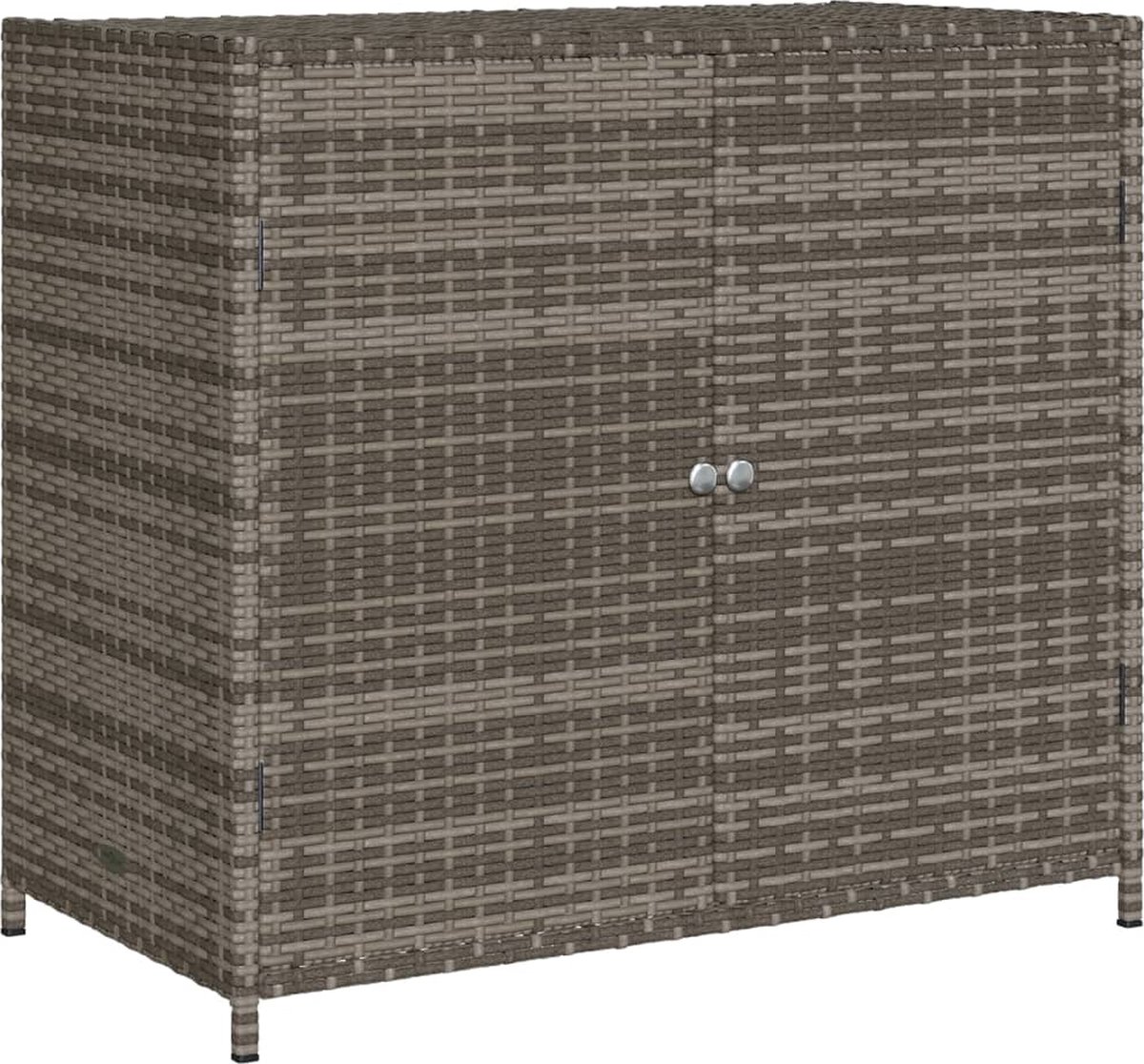vidaXL - Tuinkast - 83x45x76 - cm - poly - rattan - grijs