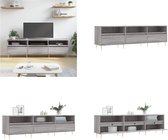 vidaXL Tv-meubel 150x30x44-5 cm bewerkt hout grijs sonoma eikenkleurig - Tv-meubel - Tv-meubels - Tv-kast - Hifi-kast
