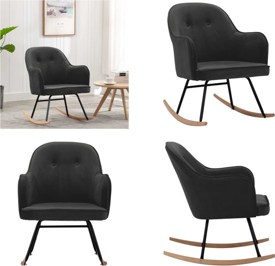 VidaXL Fauteuil met voetenbank 60 cm fluweel donkergrijs