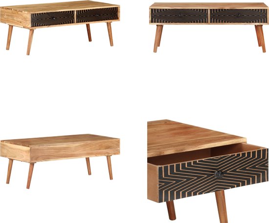 vidaXL Salontafel 100x50x39 cm Bois d'acacia massif - Table basse - Tables basses basses - Table - Tables