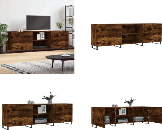 Tv-meubel 100x40x45 cm bewerkt hout gerookt eikenkleurig kopen