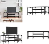 vidaXL Tv-meubel 121x35x45 cm bewerkt hout en ijzer zwart - Tv Meubel - Tv Meubels - Tv Wandmeubel - Tv Tafel
