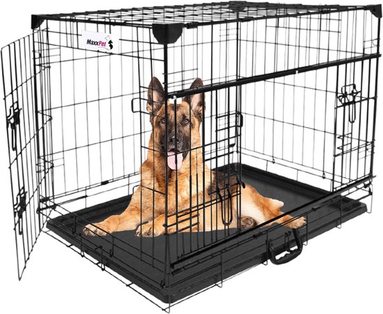 MaxxPet Hondenbench - Bench - Bench voor honden - Hondenbench Opvouwbaar - 92 x 58 x 64 cm - Zwart