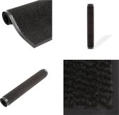 vidaXL Droogloopmat rechthoekig getuft 40x60 cm zwart - Deurmat - Deurmatten - Droogloopmat - Droogloopmatten