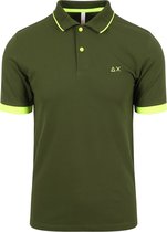 Sun68 - Poloshirt Small Stripe Groen - Modern-fit - Heren Poloshirt Maat XL