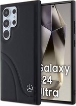 Samsung Galaxy S24 Ultra Backcase hoesje - Mercedes-Benz - Effen Zwart - Leer