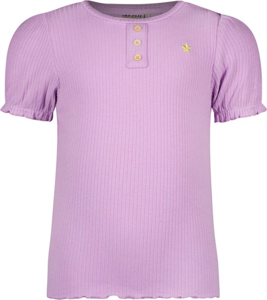 Meisjes top rib met knoopjes - Lilac