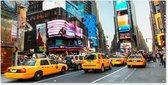 Affiche clôture New York - Taxi - Jaune - 200x100 cm - Toile de jardin