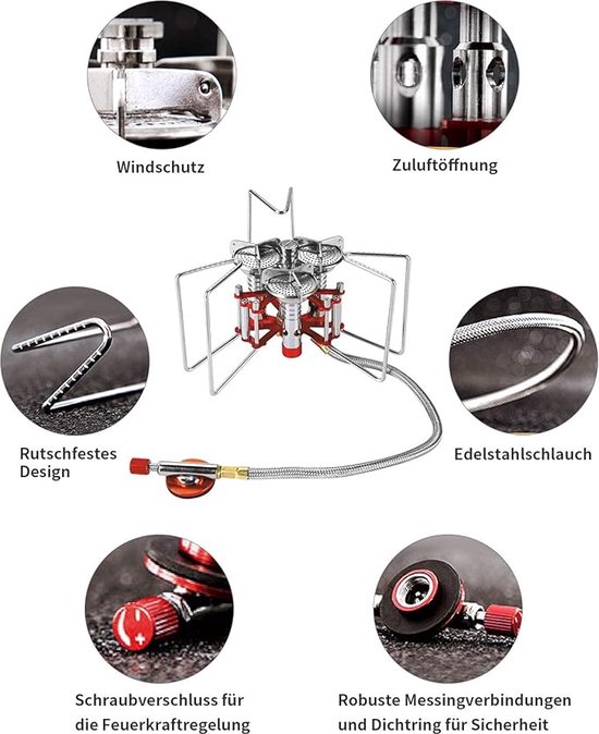 tent kachel / Draagbare Lichtgewicht - camping gas stove Portable collapsible, ‎8.8 x 8.8 x 8.5 cm — afbeelding 3
