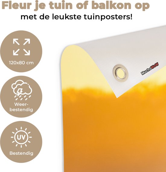 Tuinposter van 120x80 cm, weerbestendig en UV-bestendig. 'Fleur je tuin of balkon op met de leukste tuinposters!'