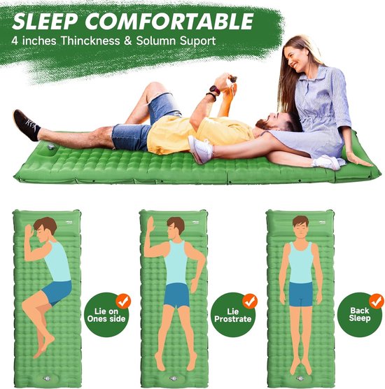 Slaapmat Zelfopblazend - Campingmatras Opblaasbaar - Campingbed - 1 persoon - Backpack Mat — afbeelding 2