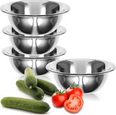 Metalen schaal, 4 stuks, voor salade, dips en snacks, lichte schalenset, kruidenschaal, stapelbare metalen kom, snackschalen (4 stuks, diameter 18,5 cm)