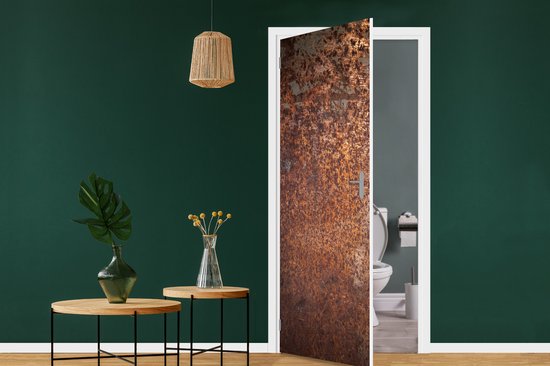 Sticker de porte Acier - Rouille - Bronze - Structure - 85x205 cm - Poster de porte