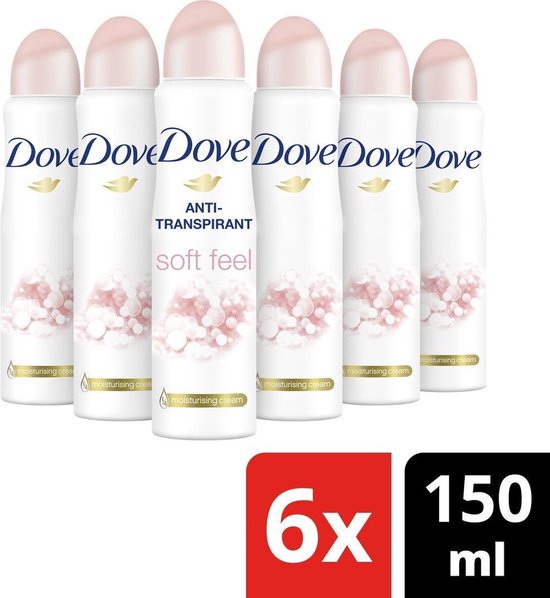 Dove Soft Feel Powder Women - 6 x 150 ml - Deodorant Spray - Voordeelverpakking