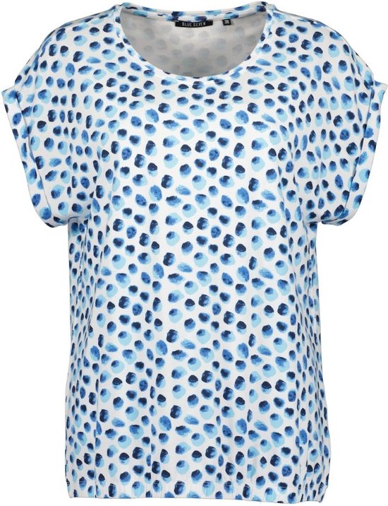 Blue Seven dames shirt - shirt dames - 105811 - blauw/wit print - KM - maat 40