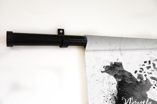 Tapisserie - Wereldkaart - Aquarelle - Zwart - Wit - 120x80 cm - Tapisserie