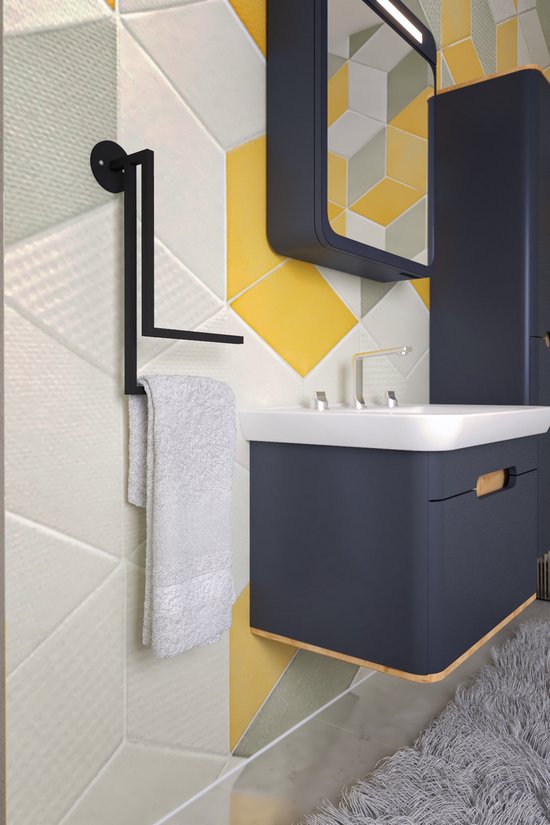 Zwarte Toiletrolhouder voor aan de Muur - Elegante WC Rolhouder - Snel