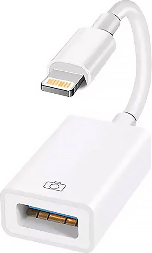 Ibley Lightning naar USB 3.0 Camera adapter Wit - Geschikt voor iPhone en iPad - Plug & Play - IOS USB adapter