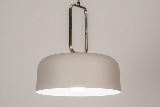 Lumidora Hanglamp 74184 - ADAM - E27 - Grijs - Creme - Messing - Zand - Metaal - ⌀ 35 cm