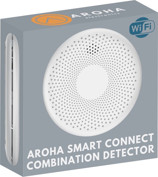 Aroha Smart Connect Combimelder - 10 jaar batterij - Slimme Rookmelder & Koolmonoxidemelder met WiFi - Smart combimelder met app Tuya & Smartlife - Brandmelder & CO melder, CO meter - aroha