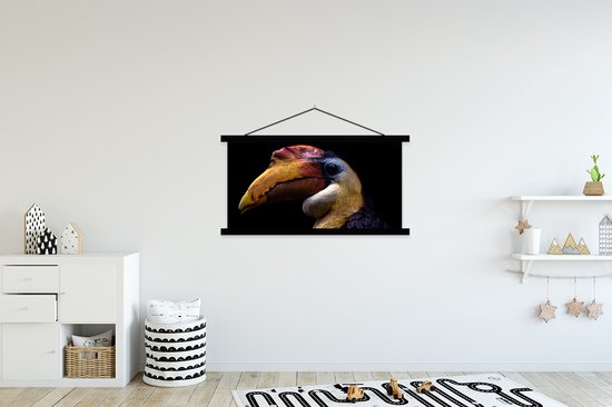 Porte-affiche avec affiche - Affiche scolaire - Vogel - Bec - Zwart - 150x75 cm - Lattes noires