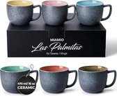 Koffiekopjes/mokken set/Koffiekop groot/moderne aardewerken koffiemokken - Las Palmitas collectie