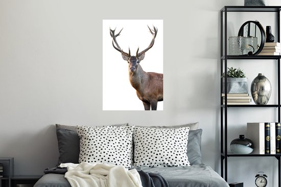 Stickers Stickers muraux - Cerf - Bois - Wit - 40x60 cm - Feuille adhésive