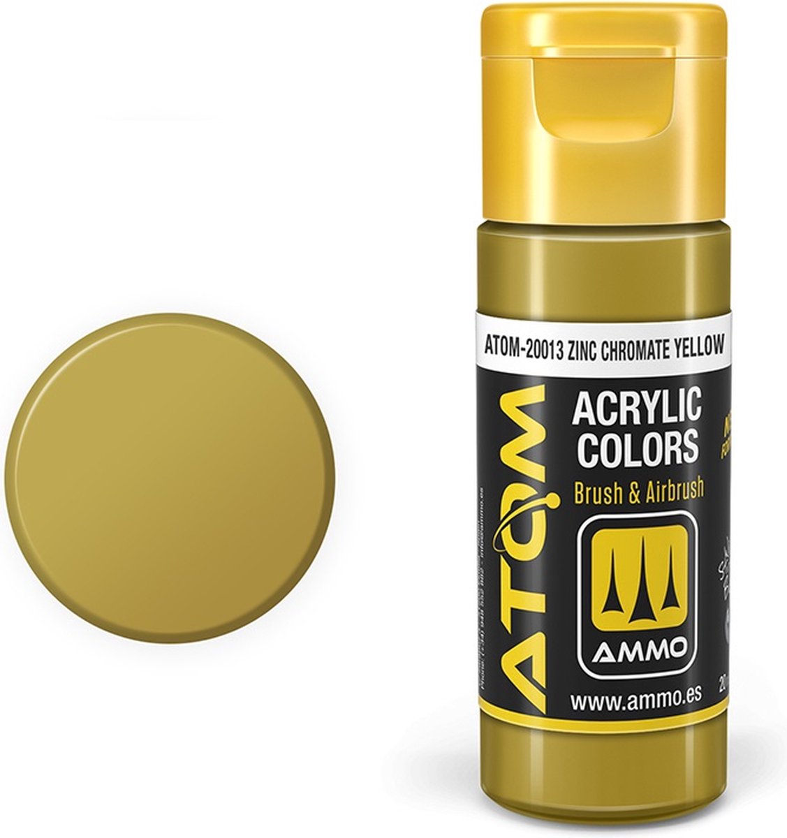 AMMO by Mig Jimenez Hobbyverf Acrylverf - MIG 20013 ATOM - ZINC Chromate Yellow - Acryl - 20ml Verf flesje - 20 ml