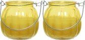 Bougies Decoris à la citronnelle - 2x - verre - anti-moustiques - 15 heures de combustion - 8 cm