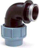 Coude à vis 90° pour PE/tylène - 16mm x 3/4” Filetage intérieur - 16 bar