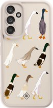 Coque Samsung Galaxy A54 beige - Vie de Duck - Marron/beige - Coque Rigide TPU Zwart - Geen impression - Casimoda