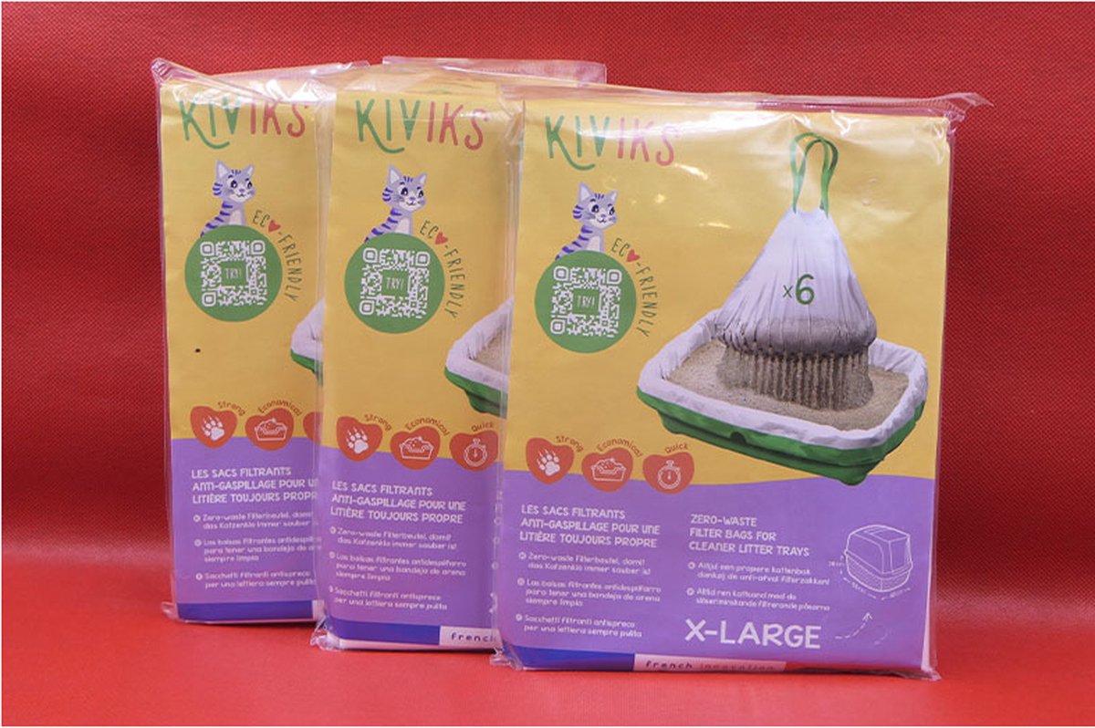Bol.com ** 3 X ** kivikskattenbak-filter-zakken XLARGE 6 st -- 3 X Handig,-- makkelijk, hygienisch, sterk aanbieding
