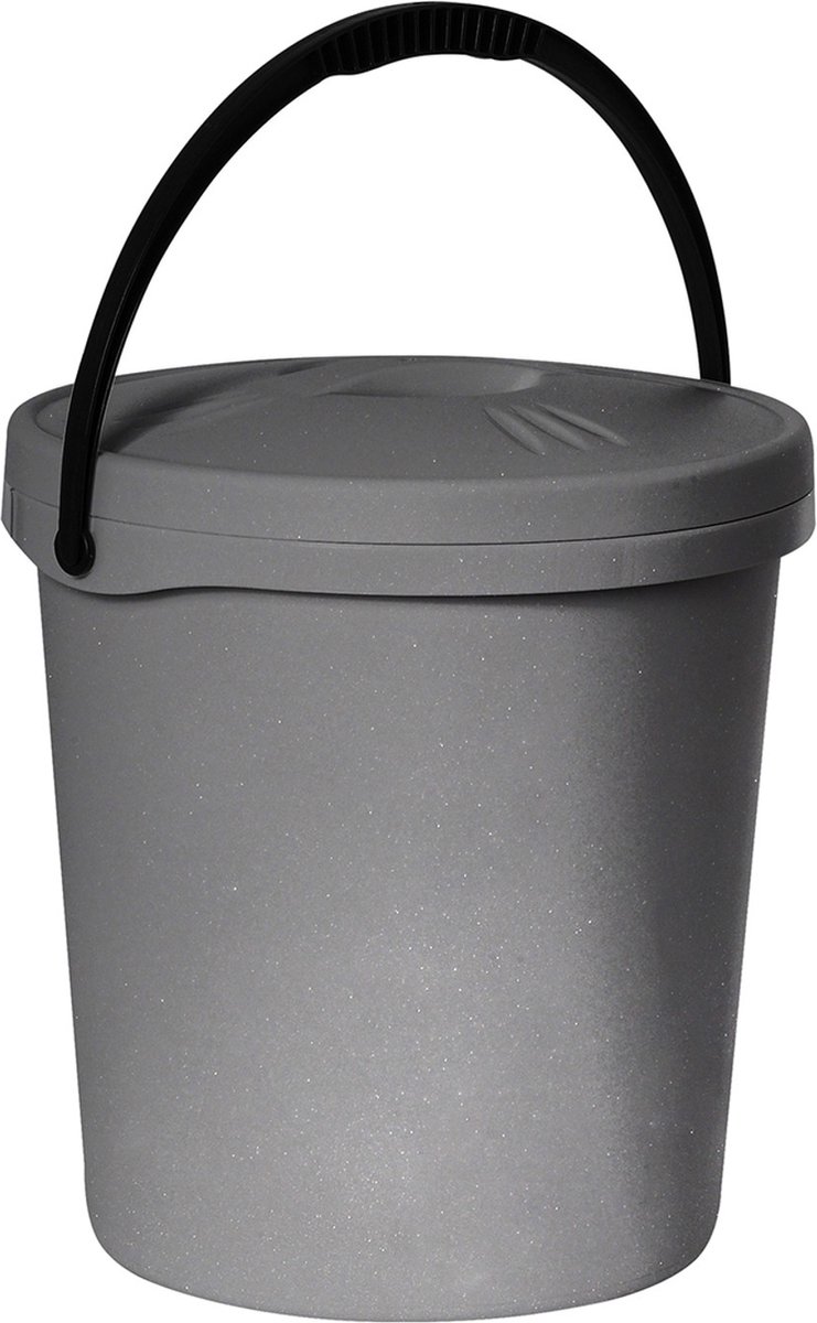 Goedkoopste Plast Team - Emmer met deksel en handvat, 16 liter - grijs