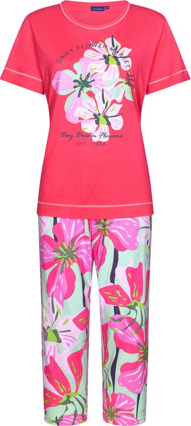 Roze pyjama bloemen Pastunette - Roze - Maat - 50