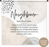 Tapisserie - Tissu mural - Bons voisins - Dictionnaire - Proverbes - 150x150 cm - Tapisserie