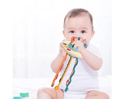 Kleine Uiltjes - Kinderspeelgoed 1 jaar - Montessori Speelgoed - Siliconen trekspeeltje voor baby's - Educatief speelgoed - Montessori speelgoed - Sensorisch speelgoed- 12 - 24 Maanden - CE Markering - Ontwikkeling - Baby - Fijne moteriek