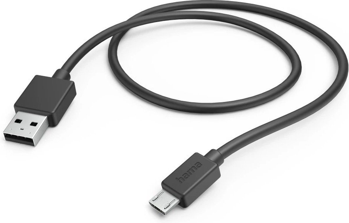 Hama USB-Kabel, USB-A naar Micro-USB, 1 m Oplader Zwart