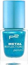 P2 EU Cosmetics Metal Reflection Nagellak 020 Blue Punk - Turquoise Glitter 10ml