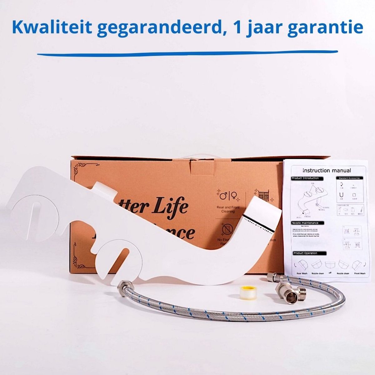 Bidet - 1 jaar garantie - Bidet Handdouche - Duurzaam - Goedkope oplossing - Bidet Wit - Dubbele sproeikoppen - Wc papier - Bidet sproeier - Bidet Wc - Bidets - Merkloos