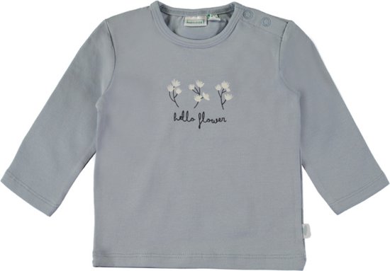 T-Shirt Babylook Hello Flower Dusty Blue