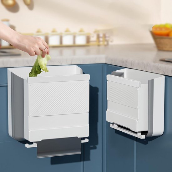 SENENQU Vuilnisemmer, hangend met deksel, 9 liter, wandmontage, voor keuken en caravan