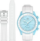 MoonSwatch - Omega - Swatch - Rolex - SEIKO - Speedmaster - Rubberen horlogeband met perfecte pasvorm - 20mm - Wit