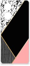 Telefoonhoesje Geschikt voor OPPO A58 4G TPU Silicone Hoesje Black Pink Shapes