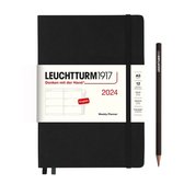 Leuchtturm1917 - weekplanner - agenda - 2024 - a5 - hardcover - 12 maanden - zwart