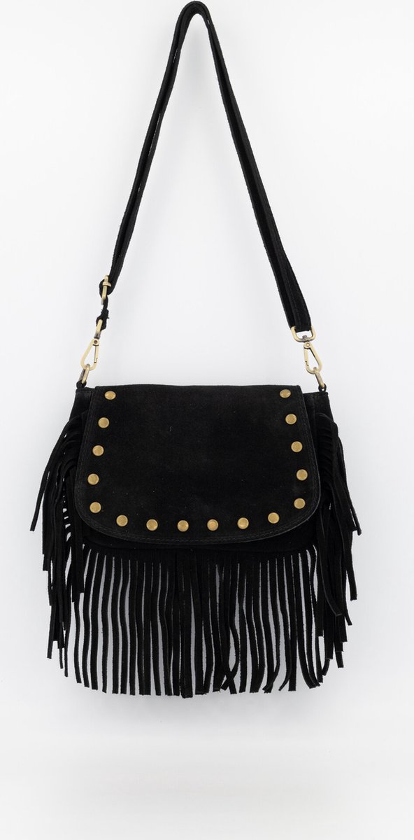 Le Foulonné Crossbodytas S Zwart - Leder | NL